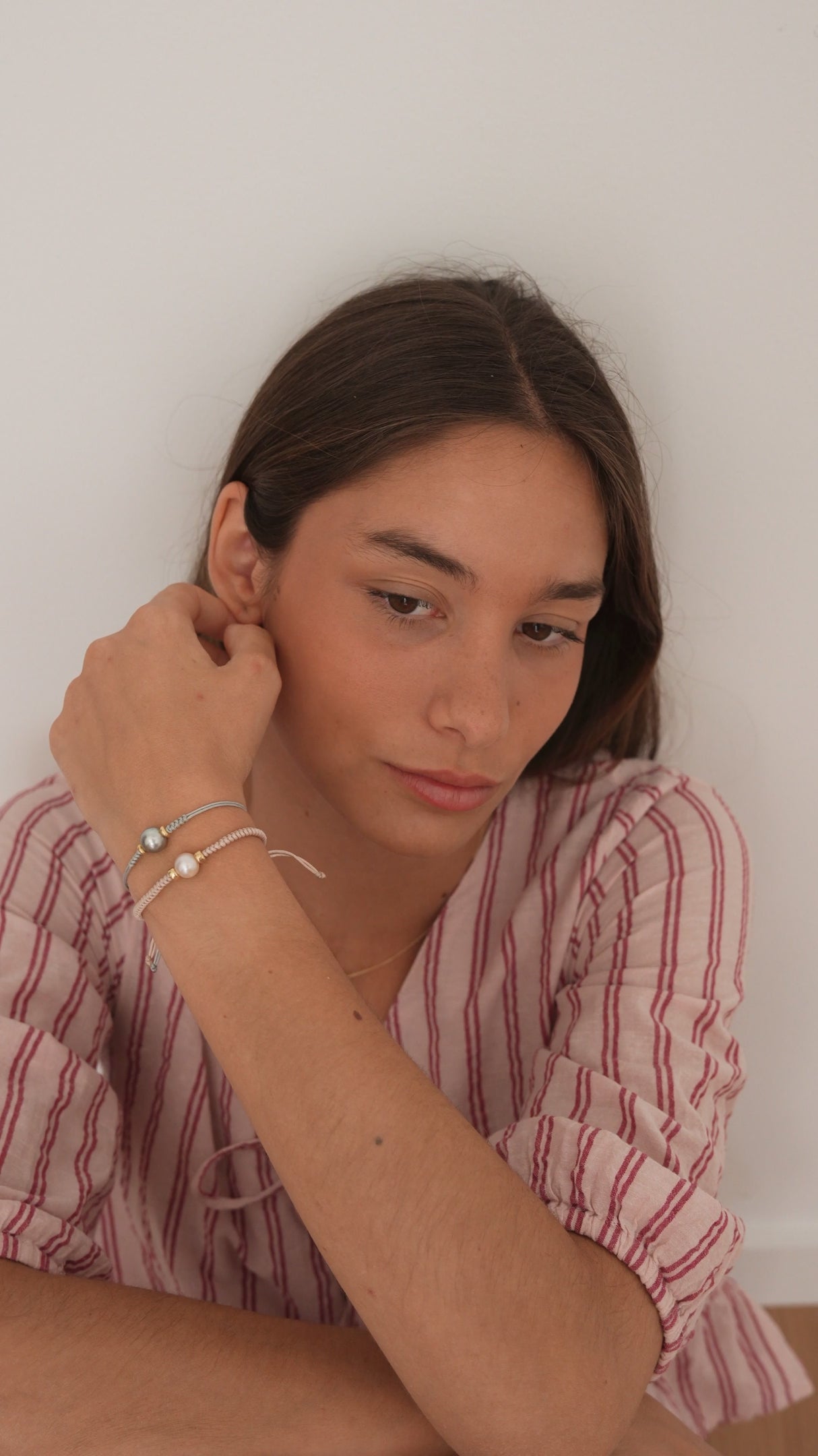 Tahiti Pearl 10 mm & 18K Gold Bracelet hand-made