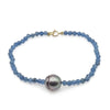 Pulsera de Aguamarina con Perla de Tahití, Cierre de Oro Amarillo 18K - MIMUKA