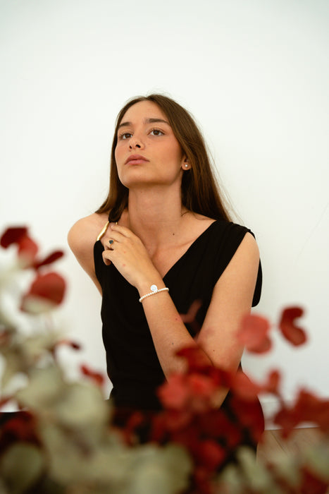 Pulsera Perlas Cultivadas Personalizada Inicial Letra - MIMUKA