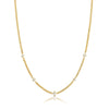 SERENITY Necklace Zirconia design with white geometric shapes and high shine, 925 Silver Gold in 14K Yellow Gold - MIMUKA