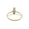 Sky Blue Precious Stone Baguette 9 x 7 Yellow Gold Ring 14K - MIMUKA