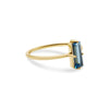Sky Blue Precious Stone Baguette 9 x 7 Yellow Gold Ring 14K - MIMUKA
