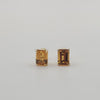 Stud Earings 18K Gold & Citrine 7 x 5 Precious Stones - MIMUKA