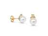 Stud Earring Diamonds, Cultured Pearls, 9K Gold - MIMUKA