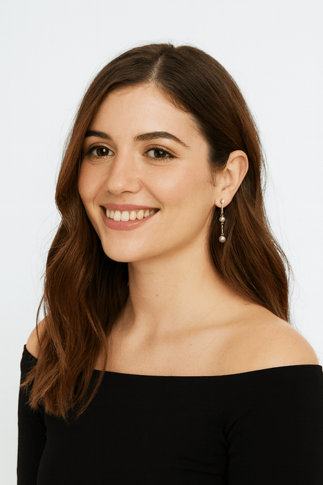 Tahiti Pearl and Diamond Long Earrings Yellow Gold 18K - MIMUKA