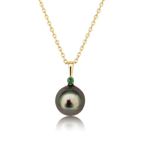 Dark Tahitian cultured pearl pendant in 18K Gold (Pinctada margaritifera) — The South Sea Pearl