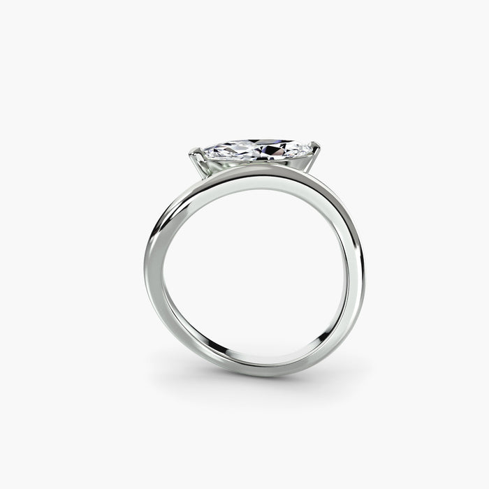 The Wave Ring,i nspired Elegant Organic Flow Design, Customizable Diamond Quality and material - MIMUKA