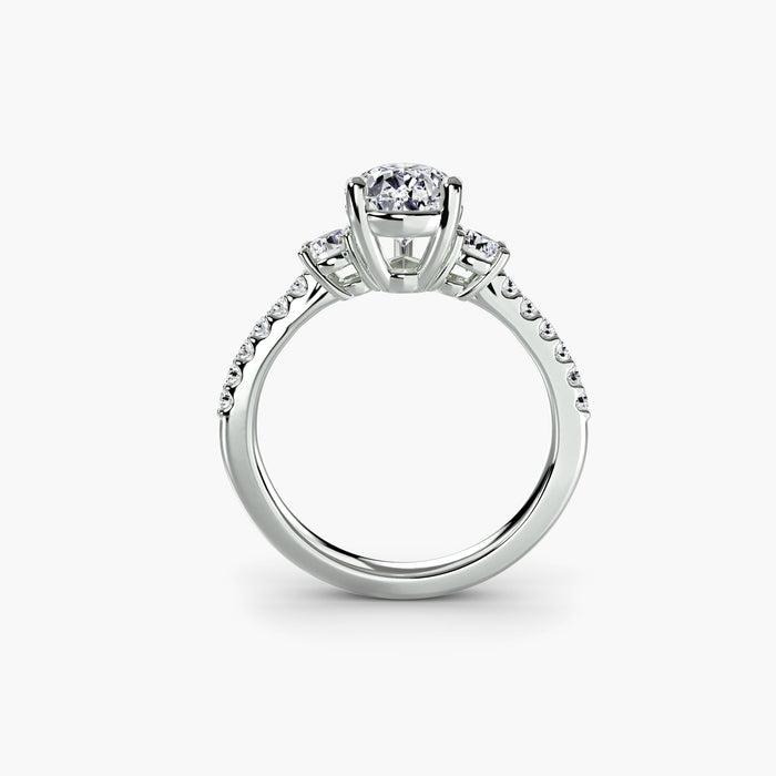Three - Stone Ring with Pavé Band 5 - MIMUKA