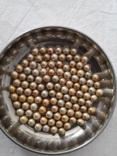 11-12 mm Deep Golden South Sea Pearls Round Loose, High Luster