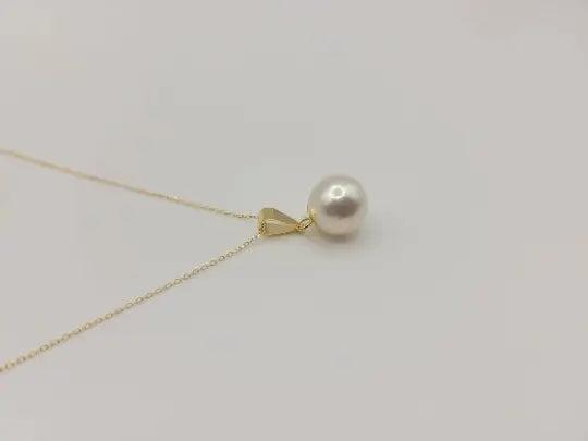Stunning AAAA+ 8-9mm Natural South Sea Gold Pearl Necklace – 18 Inch Strand