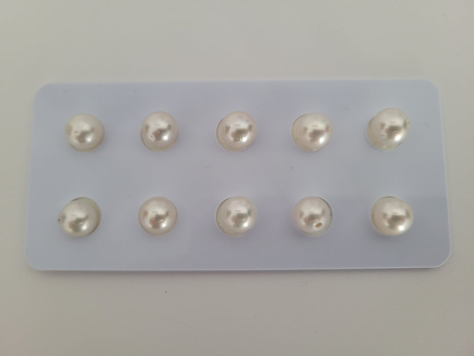 South Sea Pearls 9 mm White, Round, Wholesale Lot of 5 Pairs -  The South Sea Pearl