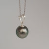 Tahiti Pearl 12 mm Natural Black-Green Color and High Luster |  The South Sea Pearl |  The South Sea Pearl