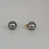 Tahiti Pearl Earrings Stud 9 mm AAA Quality and 18 Karat Solid gold |  The South Sea Pearl |  The South Sea Pearl