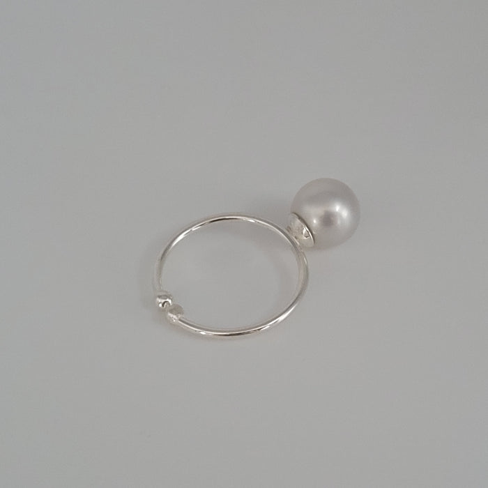 White South Sea Pearl 9 mm Ring Solitaire |  The South Sea Pearl |  The South Sea Pearl