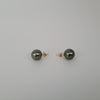 A Tahiti Pearl Earrings 10 mm Round High Luster,  18 Karat Gold |  The South Sea Pearl |  The South Sea Pearl