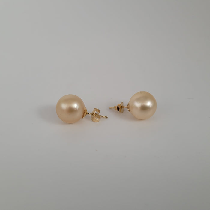 Golden South Sea Pearl Earrings 18 Karat Gold |  The South Sea Pearl |  The South Sea Pearl