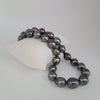 Tahiti Pearls Necklace 14.8 x 12.0 mm Dark Natural Color and Very High Luster |  The South Sea Pearl |  The South Sea Pearl