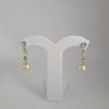 Earrings of South Sea Pearls 12-13 mm  and Natural Stones,  white color 18K  Gold Solid | The South Sea Pearl |  The South Sea Pearl