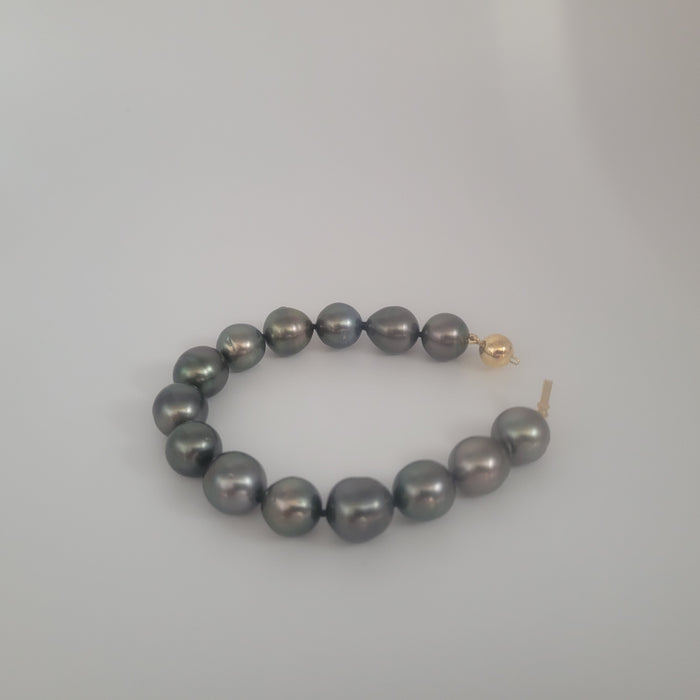 Tahiti Pearls 11-12  mm Dark Color Bracelet |  The South Sea Pearl |  The South Sea Pearl