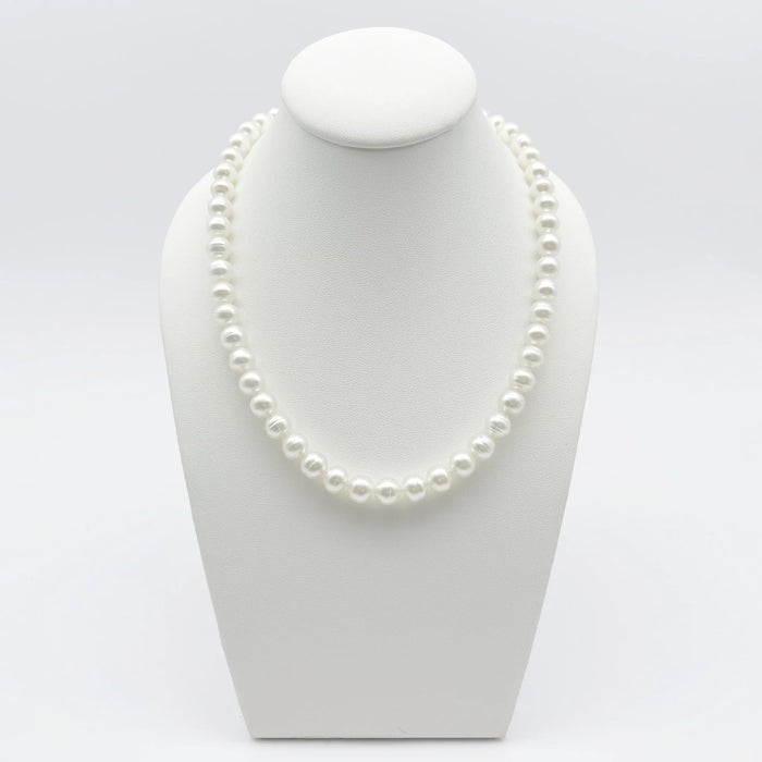 White South Sea Pearls Circle 8 mm Necklace, High Luster, 18 Karat Solid Gold Clasp |  The South Sea Pearl |  The South Sea Pearl