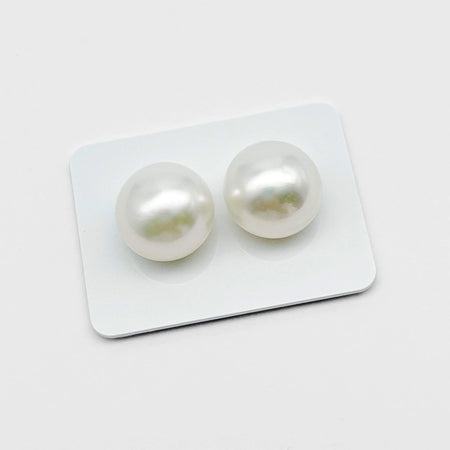 White South Sea Pearls matching pair 13 mm High Quality |  The South Sea Pearl |  The South Sea Pearl