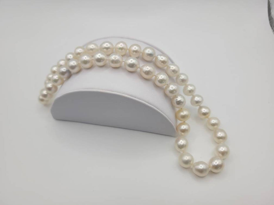 South Sea Pearl Necklace, of White South Sea Pearls, 8-9 mm High Luster, 18 Karat Solid Yellow Gold - Only at  The South Sea Pearl