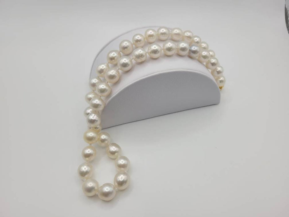 South Sea Pearl Necklace, of White South Sea Pearls, 8-9 mm High Luster, 18 Karat Solid Yellow Gold - Only at  The South Sea Pearl