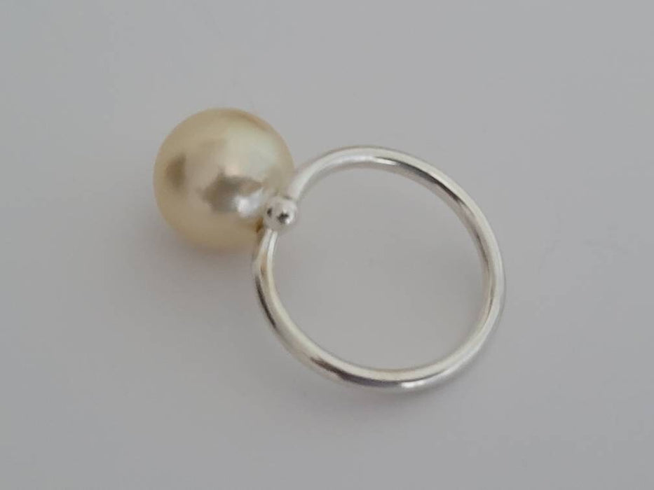 Deep Golden South Sea Pearl Ring, 10 mm, Natural Color & Luster The South Sea Pearl