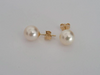 18K Akoya Pearl Earrings from Japan, manufactured in 18 Karats Solid Gold - Sizes 7-9mm -  The South Sea Pearl