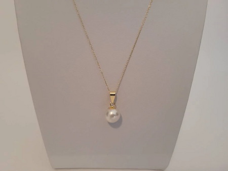 18K Akoya Pearl Pendant 9 mm Round AAA 18 Karats Solid Gold Pendant Necklace -  The South Sea Pearl
