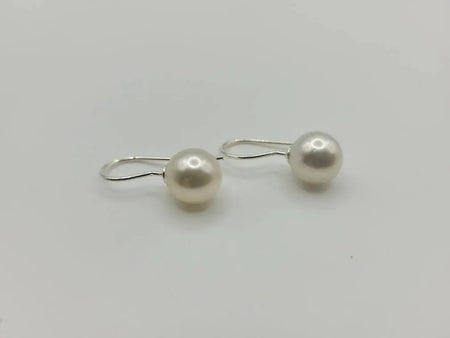 Dangle Pearl Earrings white Color 9-10 mm Earrings - Only at  The South Sea Pearl