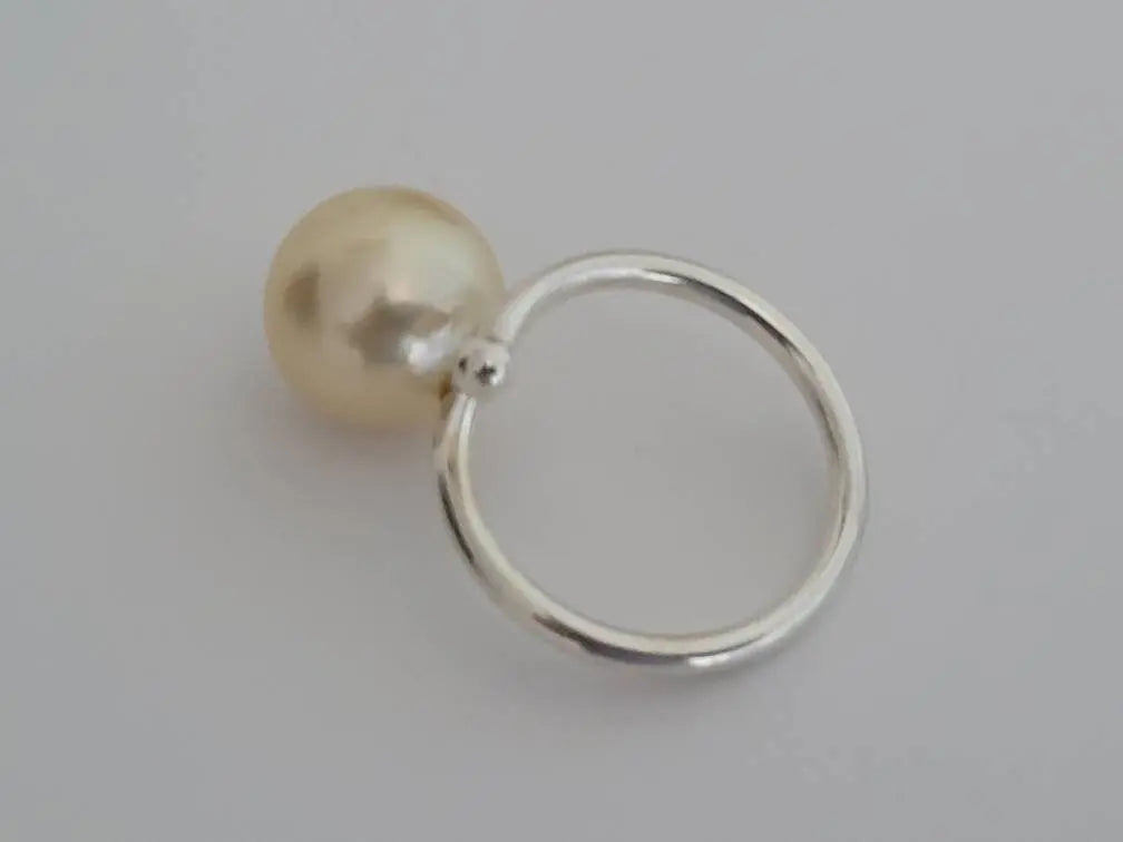 Deep Golden South Sea Pearl Ring, 10 mm, Natural Color & Luster The South Sea Pearl