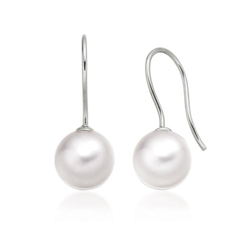 Earrings Dangle 18 Karat Gold 11 mm South Sea Pearls (Pinctada maxima) - The South Sea Pearl