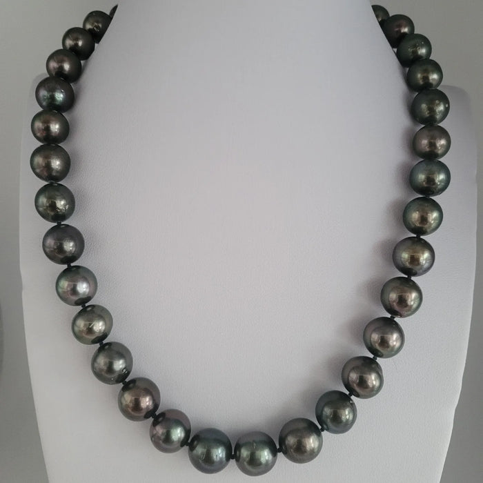 Tahiti Pearls Necklace 10-12 mm Dark Multicolor |  The South Sea Pearl |  The South Sea Pearl
