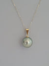Tahiti Pearl 13 mm Round Silver-Green Natural Color - Only at  The South Sea Pearl