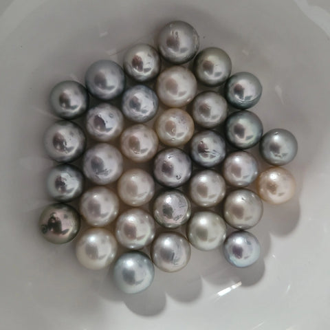 Loose dark Tahitian cultured pearls 12mm round in .925 sterling silver (Pinctada margaritifera) — The South Sea Pearl