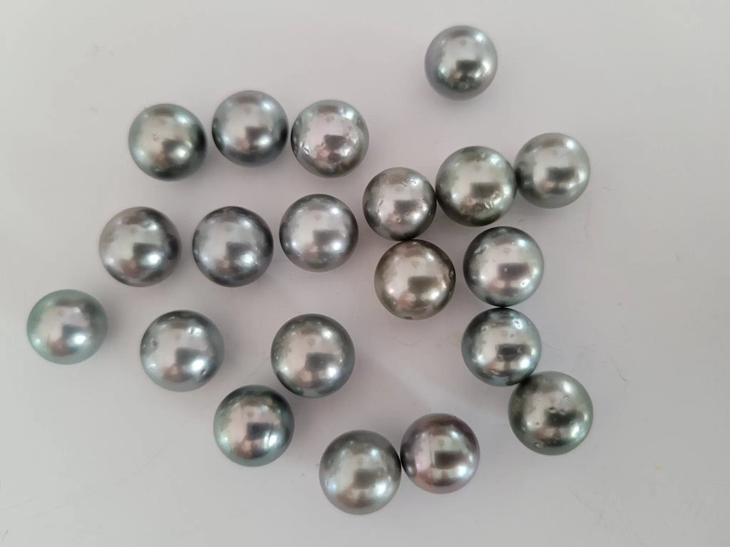 塔希提珍珠9mm 正圆AAA级, 极高光泽, 批发组20 颗- 免邮& 无忧退货