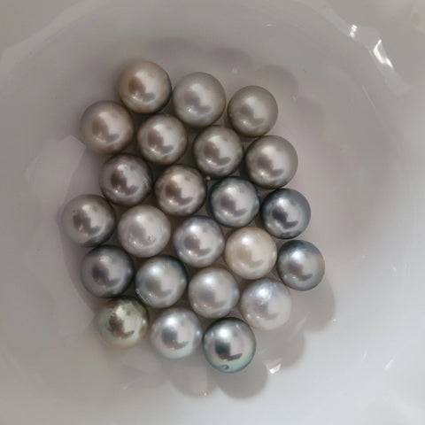 Loose dark Tahitian cultured pearls 13-14mm round in .925 sterling silver (Pinctada margaritifera) — The South Sea Pearl