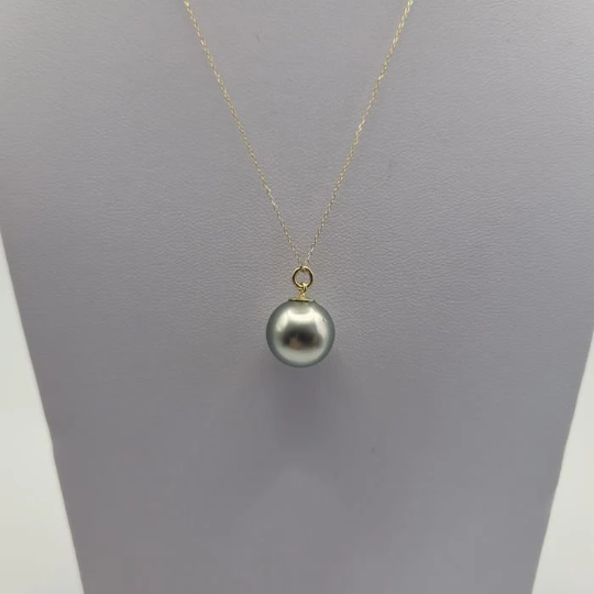 Tahitian Pearl Pendant 12.40 mm AAA Quality 18 Karats Solid Gold -  The South Sea Pearl