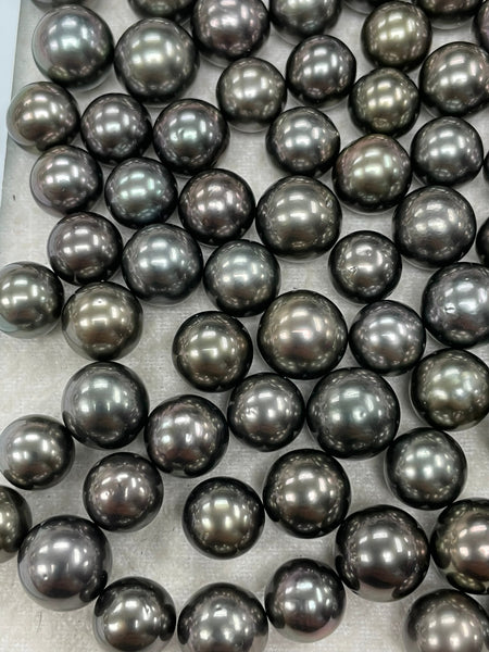 Tahiti Pearls round shape 9-10 mm natural Dark Cherry color and high luster AA |  The South Sea Pearl |  The South Sea Pearl