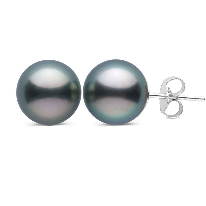 Tahitian Pearl Earrings in 925 Sterling Silver - Sizes from 9-11mm -  The South Sea Pearl