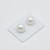 A Pair of White Color Round Shape South Sea Pearls 11 mm, High Luster - The South Sea Pearl
