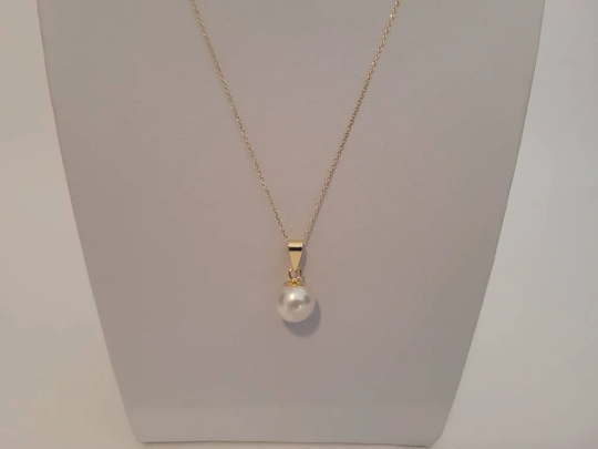 18K Akoya Pearl Pendant, Round AAA 18 Karats Solid Gold, Pendant Necklace -  The South Sea Pearl