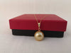 Deep Golden Color South Sea Pearl 13 mm Round, Pendant 18 Karats Gold - Only at  The South Sea Pearl