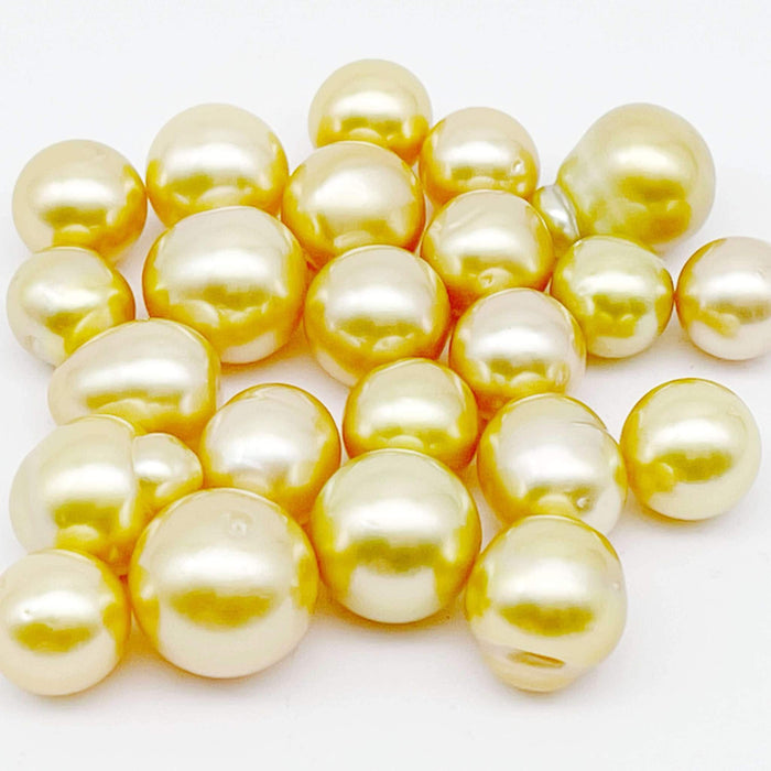 Golden South Sea Pearls 9-13 mm Semi-Round, Wholesale Lot of 23 pieces - Only at  The South Sea Pearl