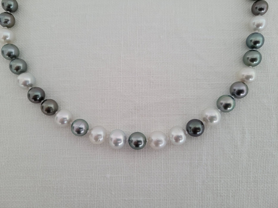 South Sea Pearls AAA 9-10 mm white and black color, 18 Karat Gold - Only at  The South Sea Pearl
