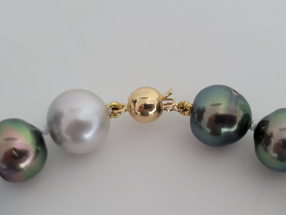 Tahitian Pearls & White South Sea Pearls Bracelet 10-11 mm, 18 Karat Solid Yellow Gold Clasp - Only at  The South Sea Pearl