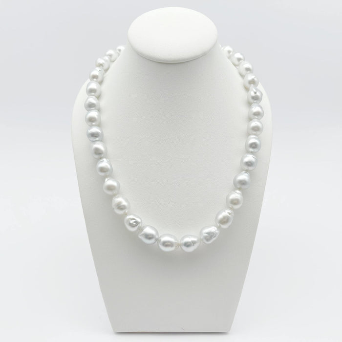 South Sea Pearls Necklace 10-12 mm Baroque Shape, White Color, High Luster, 18 Karat Gold - Only at  The South Sea Pearl