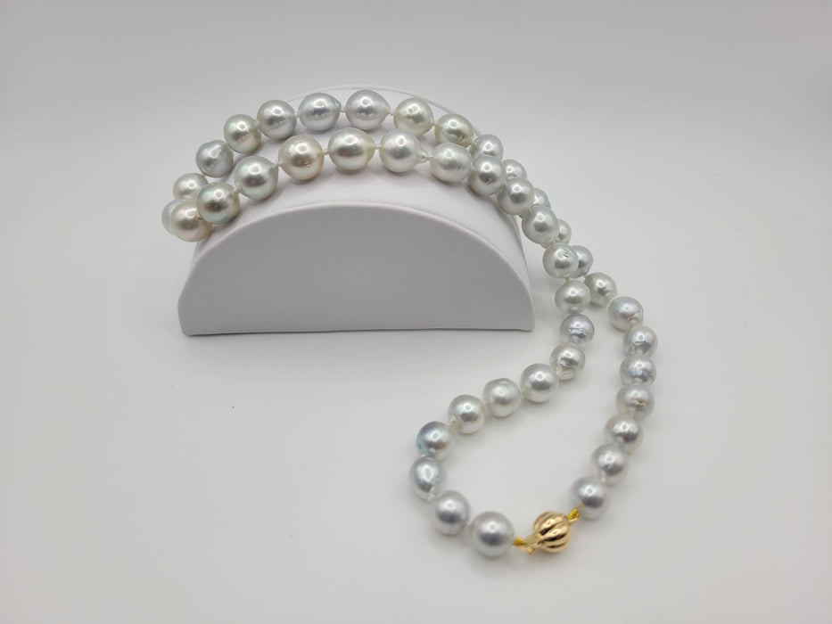 South Sea Pearls Necklace 8.80-9.80 mm Silver Color - The South Sea Pearl