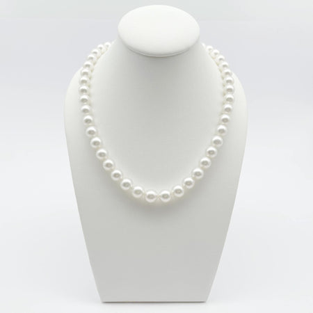 South Sea Pearls  Necklace 9-11 mm, White Color and High Luster , 18 Karat Gold Claps - Only at  The South Sea Pearl